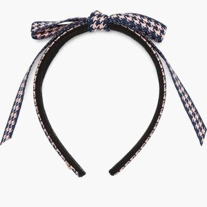 Lele Sadoughi Pink and Blue Houndstooth Bardot Headband